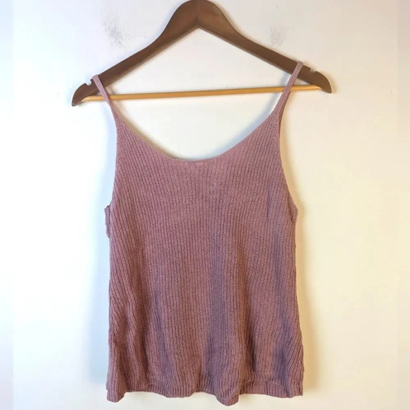 Mauve Knit Sweater Tank Top / Small - Picture 2 of 3